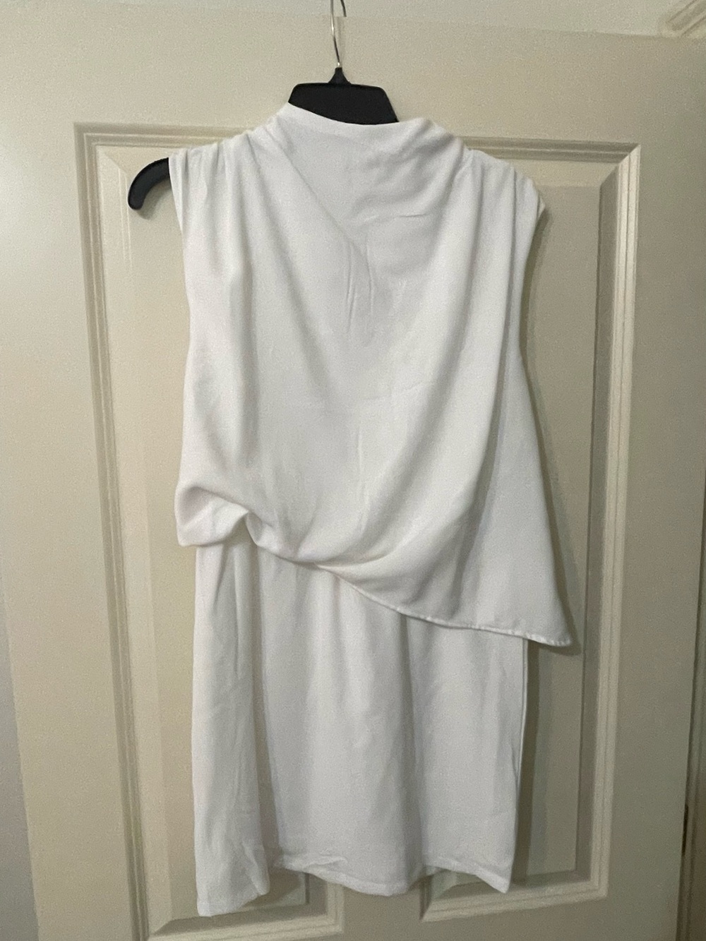 TCEC White One-Shoulder Draped Dress